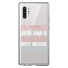 DistinctInk® Clear Shockproof Hybrid Case for Apple iPhone / Samsung Galaxy / Google Pixel - ER Nurse Just Like Regular But Cooler