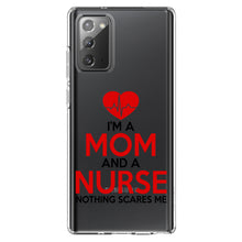 DistinctInk® Clear Shockproof Hybrid Case for Apple iPhone / Samsung Galaxy / Google Pixel - Mom and a Nurse Nothing Scares Me