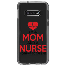 DistinctInk® Clear Shockproof Hybrid Case for Apple iPhone / Samsung Galaxy / Google Pixel - Mom and a Nurse Nothing Scares Me
