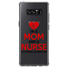DistinctInk® Clear Shockproof Hybrid Case for Apple iPhone / Samsung Galaxy / Google Pixel - Mom and a Nurse Nothing Scares Me