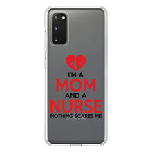 DistinctInk® Clear Shockproof Hybrid Case for Apple iPhone / Samsung Galaxy / Google Pixel - Mom and a Nurse Nothing Scares Me