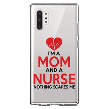 DistinctInk® Clear Shockproof Hybrid Case for Apple iPhone / Samsung Galaxy / Google Pixel - Mom and a Nurse Nothing Scares Me