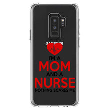 DistinctInk® Clear Shockproof Hybrid Case for Apple iPhone / Samsung Galaxy / Google Pixel - Mom and a Nurse Nothing Scares Me