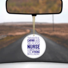 DistinctInk® Hanging Ceramic Christmas Tree Ornament with Gold String - Great Gift / Present - 2 3/4 inch Diameter - Thoughtful Caring Hero Selfless Nurse
