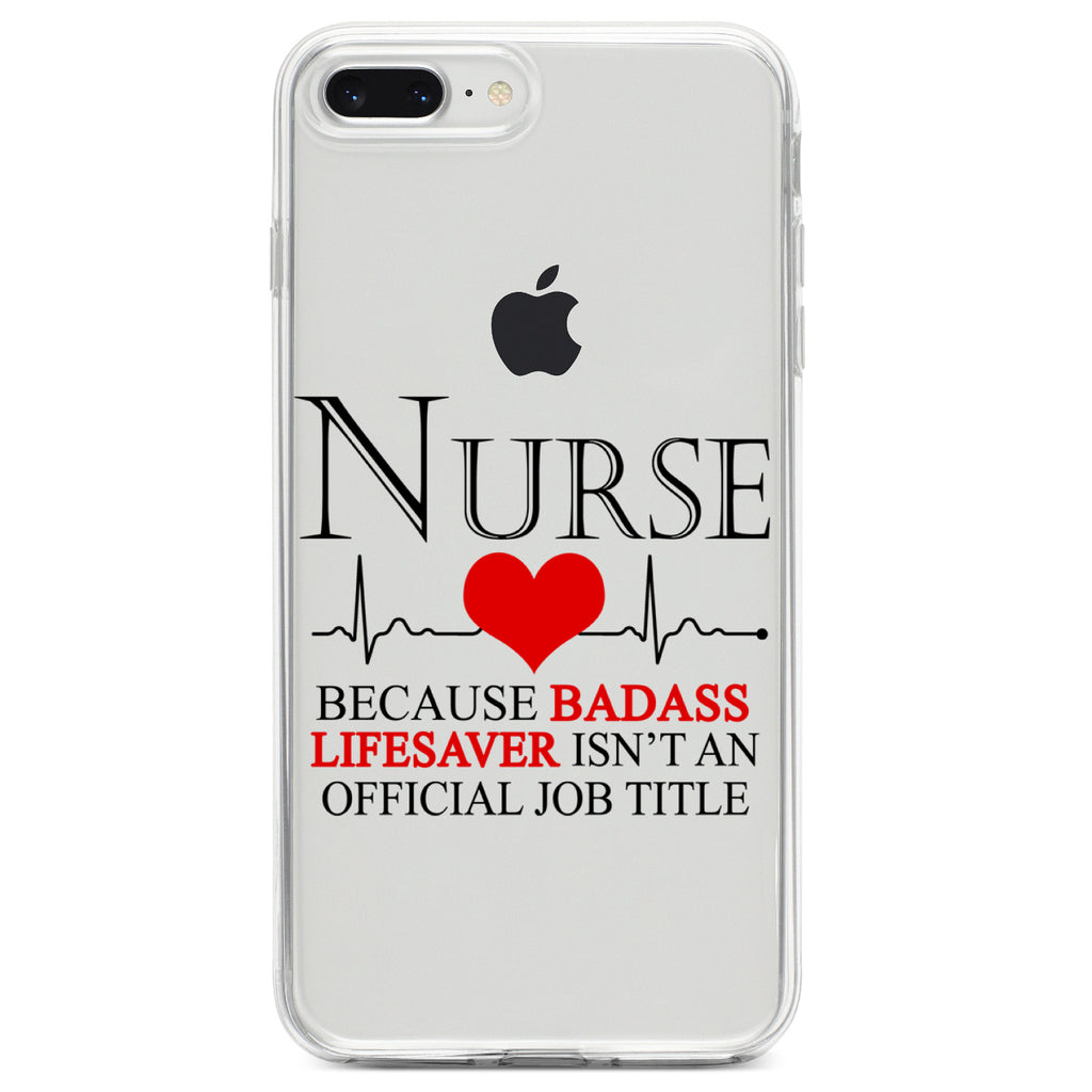 Nurse Because Badass Lifesaver Isn't Title Clear Shockproof iPhone Case, view 6