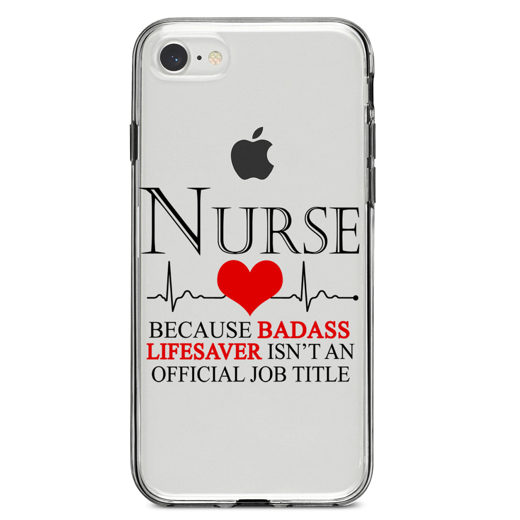 Nurse Because Badass Lifesaver Isn't Title Clear Shockproof iPhone Case, view 5
