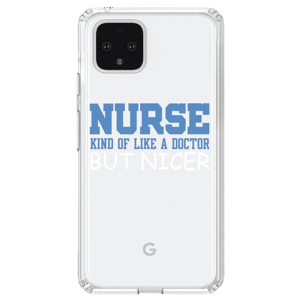 Nurse Kind of Like Doctor but Nicer Clear Shockproof iPhone Case, view 23