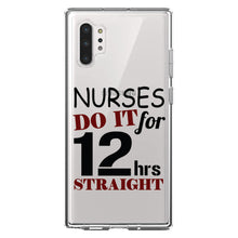 DistinctInk® Clear Shockproof Hybrid Case for Apple iPhone / Samsung Galaxy / Google Pixel - Nurses Do It For 12 Hours Straight