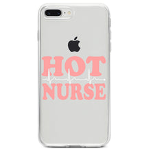 DistinctInk® Clear Shockproof Hybrid Case for Apple iPhone / Samsung Galaxy / Google Pixel - Hot Nurse