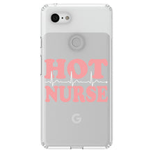 DistinctInk® Clear Shockproof Hybrid Case for Apple iPhone / Samsung Galaxy / Google Pixel - Hot Nurse