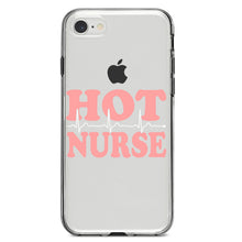 DistinctInk® Clear Shockproof Hybrid Case for Apple iPhone / Samsung Galaxy / Google Pixel - Hot Nurse