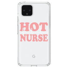 DistinctInk® Clear Shockproof Hybrid Case for Apple iPhone / Samsung Galaxy / Google Pixel - Hot Nurse