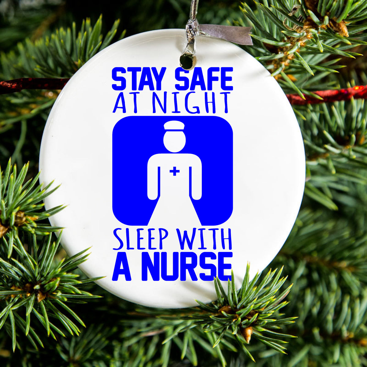 Stay Safe at Night Sleep With a Nurse Ceramic Ornament, view 2