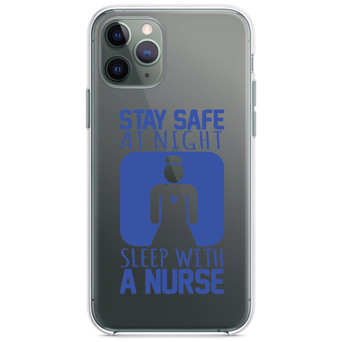 DistinctInk® Clear Shockproof Hybrid Case for Apple iPhone / Samsung Galaxy / Google Pixel - Stay Safe at Night Sleep With a Nurse