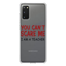 DistinctInk® Clear Shockproof Hybrid Case for Apple iPhone / Samsung Galaxy / Google Pixel - You Can't Scare Me I Am a Teacher