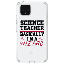 DistinctInk® Clear Shockproof Hybrid Case for Apple iPhone / Samsung Galaxy / Google Pixel - Science Teacher Basically I'm a Wizard