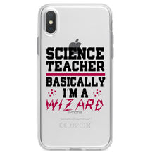 DistinctInk® Clear Shockproof Hybrid Case for Apple iPhone / Samsung Galaxy / Google Pixel - Science Teacher Basically I'm a Wizard