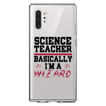DistinctInk® Clear Shockproof Hybrid Case for Apple iPhone / Samsung Galaxy / Google Pixel - Science Teacher Basically I'm a Wizard