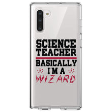 DistinctInk® Clear Shockproof Hybrid Case for Apple iPhone / Samsung Galaxy / Google Pixel - Science Teacher Basically I'm a Wizard