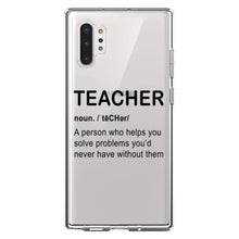 DistinctInk® Clear Shockproof Hybrid Case for Apple iPhone / Samsung Galaxy / Google Pixel - Teacher Definition Solves Problems
