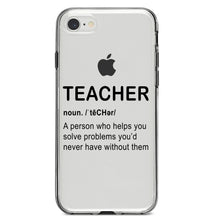 DistinctInk® Clear Shockproof Hybrid Case for Apple iPhone / Samsung Galaxy / Google Pixel - Teacher Definition Solves Problems