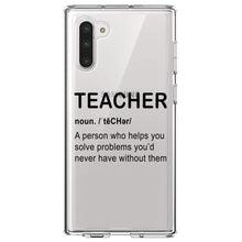 DistinctInk® Clear Shockproof Hybrid Case for Apple iPhone / Samsung Galaxy / Google Pixel - Teacher Definition Solves Problems