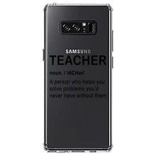 DistinctInk® Clear Shockproof Hybrid Case for Apple iPhone / Samsung Galaxy / Google Pixel - Teacher Definition Solves Problems