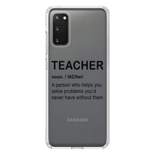 DistinctInk® Clear Shockproof Hybrid Case for Apple iPhone / Samsung Galaxy / Google Pixel - Teacher Definition Solves Problems