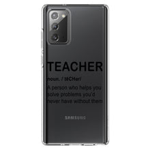 DistinctInk® Clear Shockproof Hybrid Case for Apple iPhone / Samsung Galaxy / Google Pixel - Teacher Definition Solves Problems