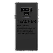 DistinctInk® Clear Shockproof Hybrid Case for Apple iPhone / Samsung Galaxy / Google Pixel - Teacher Definition Solves Problems
