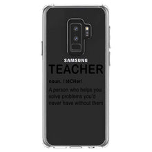 DistinctInk® Clear Shockproof Hybrid Case for Apple iPhone / Samsung Galaxy / Google Pixel - Teacher Definition Solves Problems