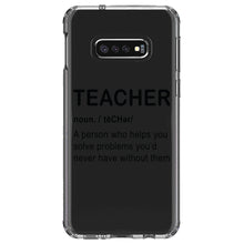 DistinctInk® Clear Shockproof Hybrid Case for Apple iPhone / Samsung Galaxy / Google Pixel - Teacher Definition Solves Problems