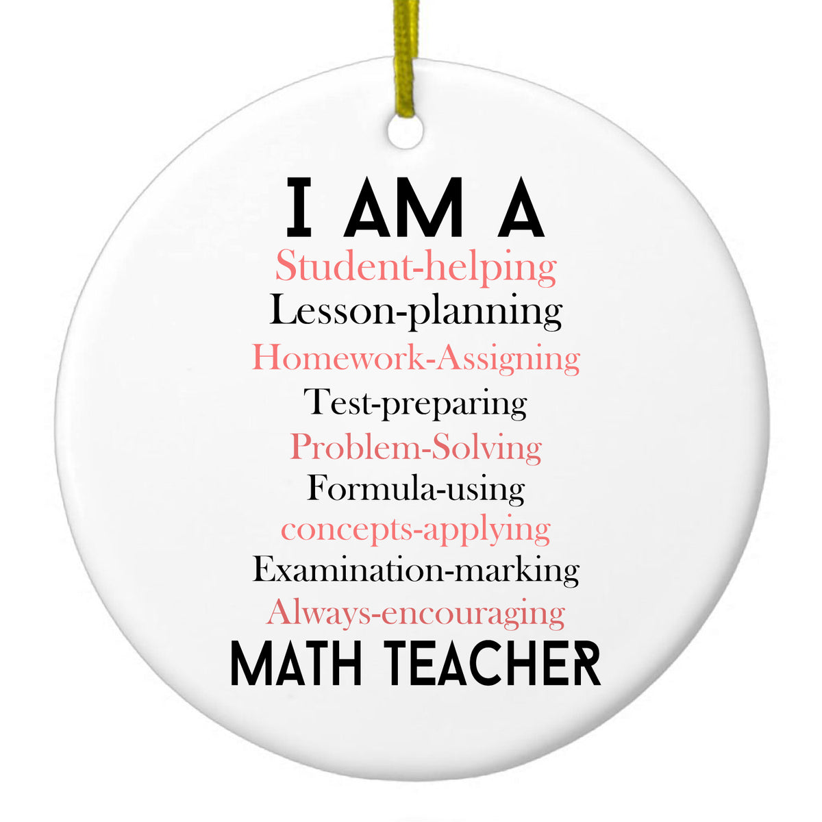 Teacher Student Helping Homework Encourage Ceramic Ornament