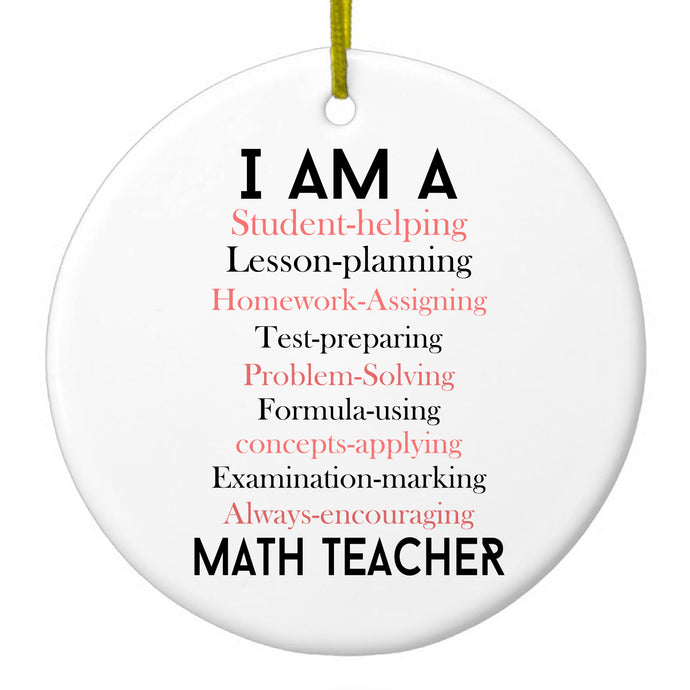 Teacher Student Helping Homework Encourage Ceramic Ornament