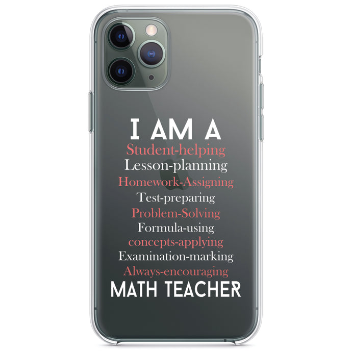DistinctInk® Clear Shockproof Hybrid Case for Apple iPhone / Samsung Galaxy / Google Pixel - Teacher Student Helping Homework Encourage