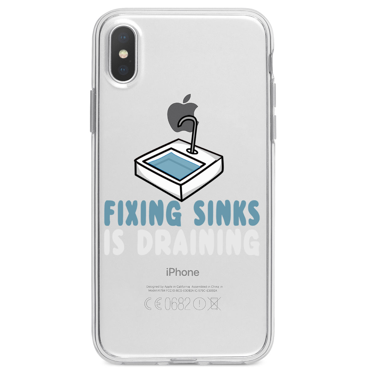 Fixing Sinks is Draining, Plumbing Clear Shockproof iPhone Case, view 4