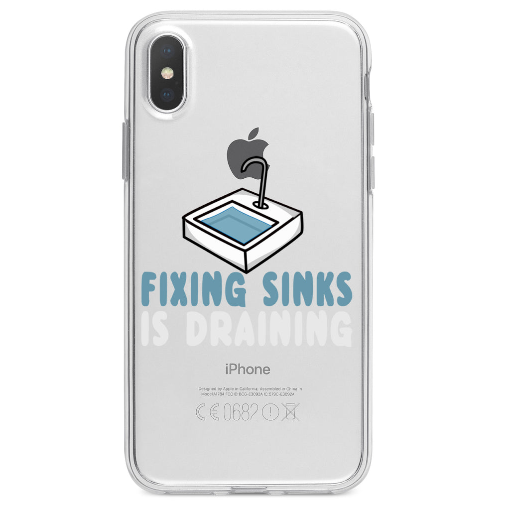 Fixing Sinks is Draining, Plumbing Clear Shockproof iPhone Case, view 3