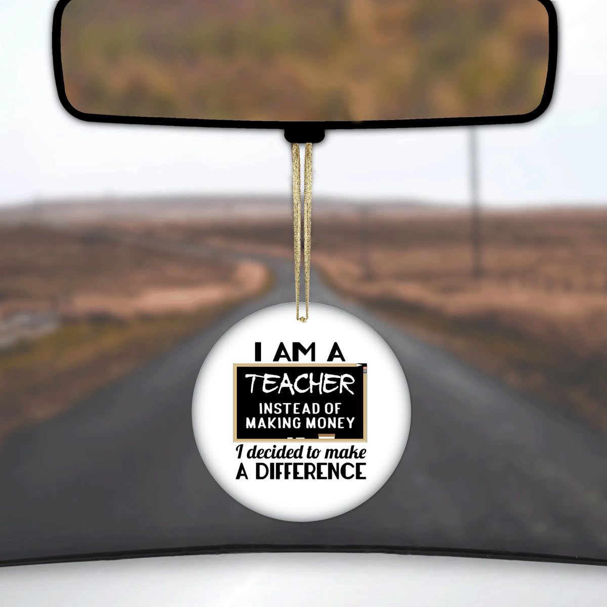 I Am A Teacher Make Difference Not Money Ceramic Ornament, view 3
