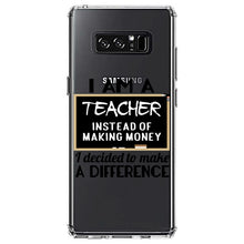 DistinctInk® Clear Shockproof Hybrid Case for Apple iPhone / Samsung Galaxy / Google Pixel - I Am A Teacher Make Difference Not Money