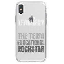 DistinctInk® Clear Shockproof Hybrid Case for Apple iPhone / Samsung Galaxy / Google Pixel - Teacher I Prefer Educational Rockstar