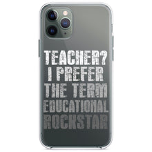 DistinctInk® Clear Shockproof Hybrid Case for Apple iPhone / Samsung Galaxy / Google Pixel - Teacher I Prefer Educational Rockstar