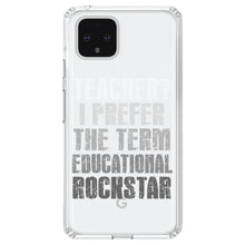 DistinctInk® Clear Shockproof Hybrid Case for Apple iPhone / Samsung Galaxy / Google Pixel - Teacher I Prefer Educational Rockstar