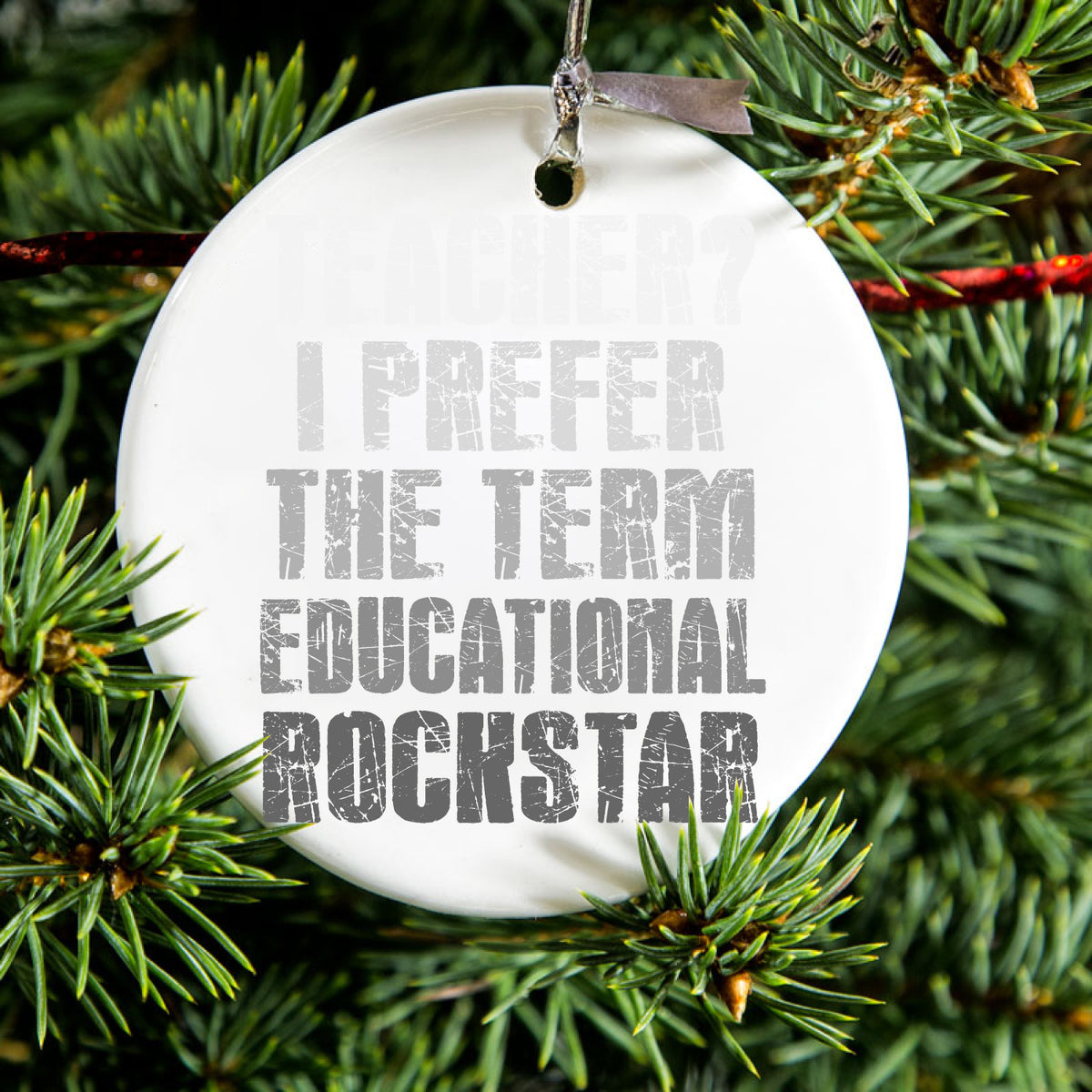 Teacher I Prefer Educational Rockstar Ceramic Ornament, view 2