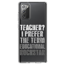 DistinctInk® Clear Shockproof Hybrid Case for Apple iPhone / Samsung Galaxy / Google Pixel - Teacher I Prefer Educational Rockstar