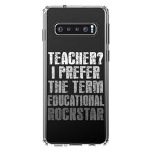DistinctInk® Clear Shockproof Hybrid Case for Apple iPhone / Samsung Galaxy / Google Pixel - Teacher I Prefer Educational Rockstar