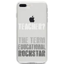 DistinctInk® Clear Shockproof Hybrid Case for Apple iPhone / Samsung Galaxy / Google Pixel - Teacher I Prefer Educational Rockstar