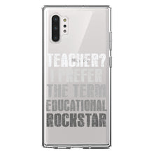 DistinctInk® Clear Shockproof Hybrid Case for Apple iPhone / Samsung Galaxy / Google Pixel - Teacher I Prefer Educational Rockstar