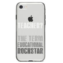 DistinctInk® Clear Shockproof Hybrid Case for Apple iPhone / Samsung Galaxy / Google Pixel - Teacher I Prefer Educational Rockstar