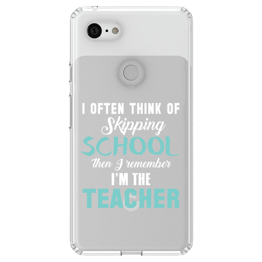 Think of Skipping School Remember I'm Teacher Clear Shockproof iPhone Case, view 22