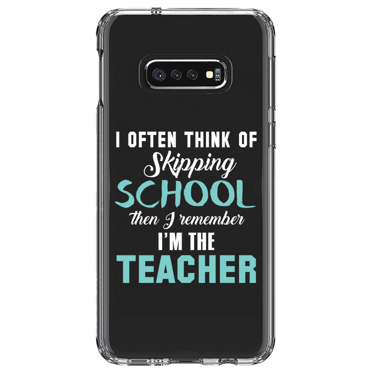 Think of Skipping School Remember I'm Teacher Clear Shockproof iPhone Case, view 18